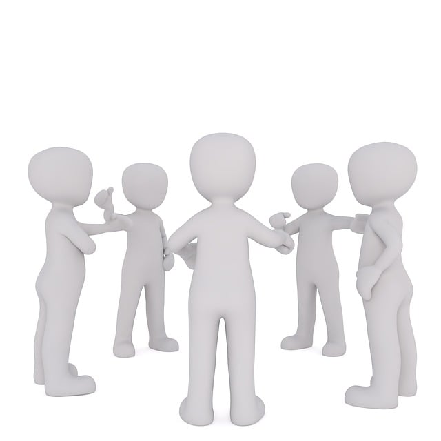 Illustration einer Gruppe von weißen Männchen